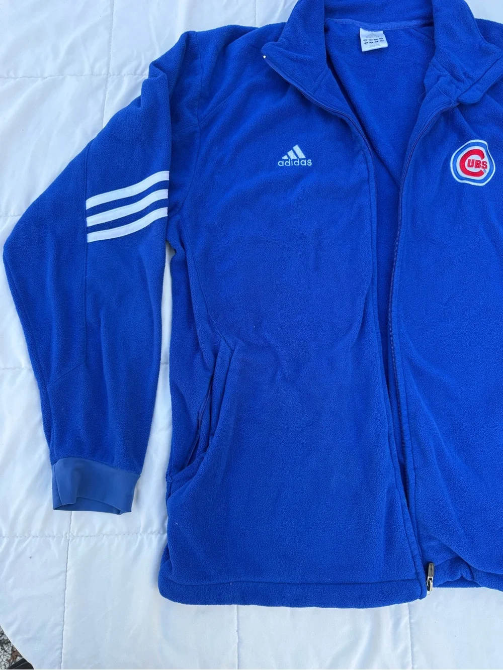 adidas Royal Blue Chicago Cubs Fleece Zip Jacket